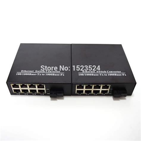 1 Pair 101001000mbps Fiber Optic Ethernet Media Converter Gigabite