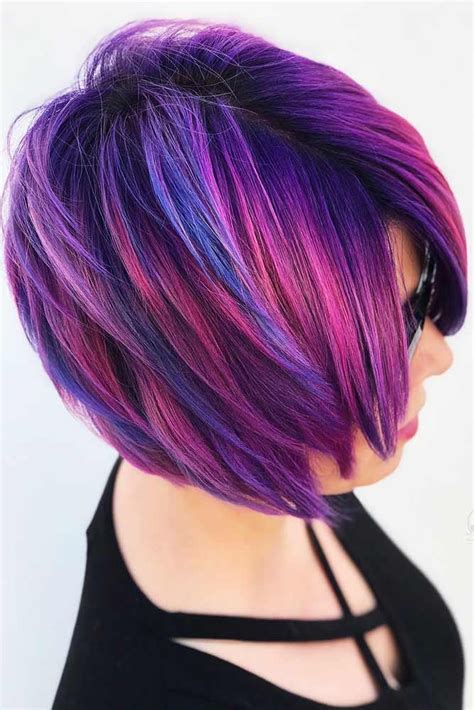 Beautiful Short Purple Hair Styles Purple Hair Color Variations Surprise Us With Their