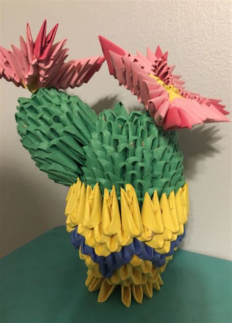 Paper Art Of A Cactus With Flowers Cactus Flower Cactus