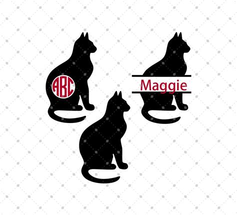 Download 720 black cat cliparts for free. SVG Cut Files for Cricut and Silhouette - Cat Monogram ...