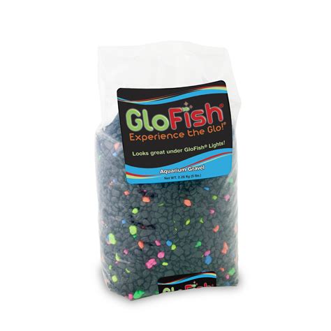 Glofish Aquarium Gravel 5 Pounds Black With Fluorescent Accents