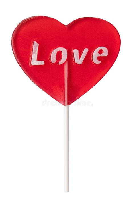 Two Heart Shaped Lollipops For Valentine Stock Image Image Of