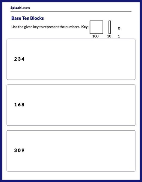 Identify The Number Shown By Base Ten Blocks Math Worksheets