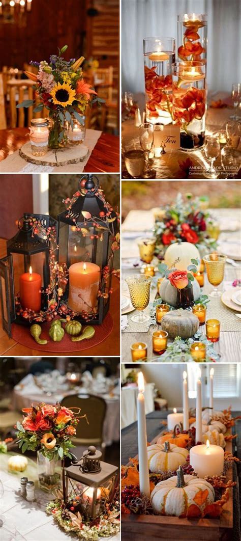Fall Wedding And Thanksgiving Centerpieces Ideas With