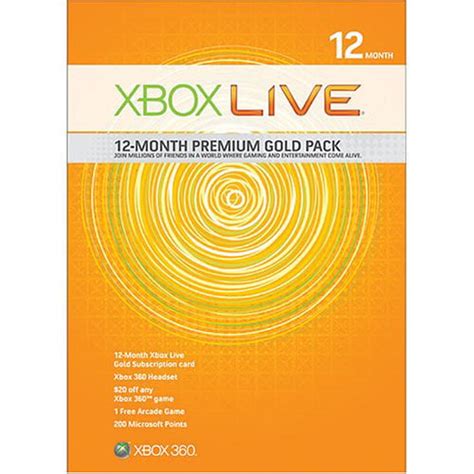 Xbox 360 Live 12 Month Gold Kit