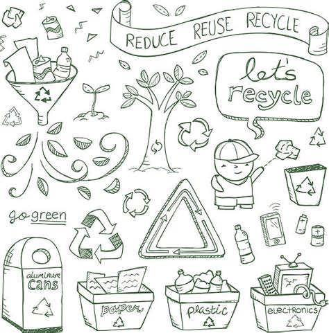 Drawing Of A Reduce Reuse Recycle Symbol Illustrations Royalty Free
