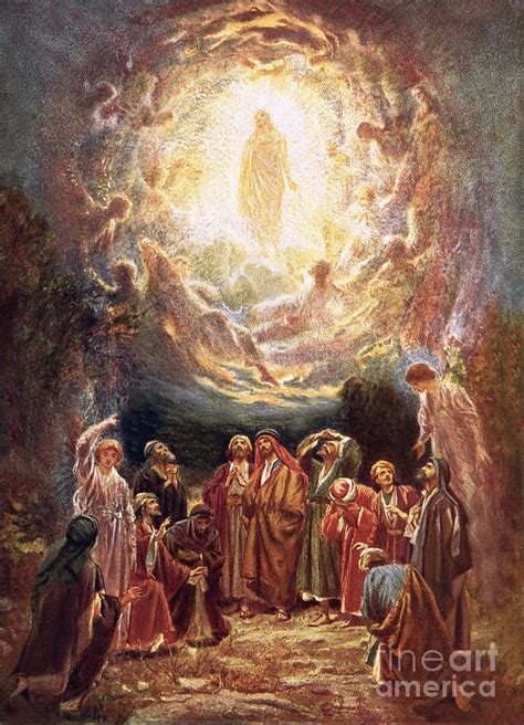 Jesus Ascending Into Heaven Painting By William Brassey Hole