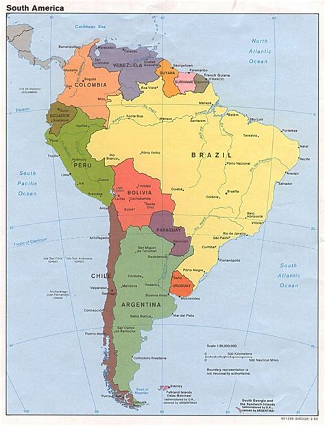 Map Of South America And Central America With Capitals Ca0