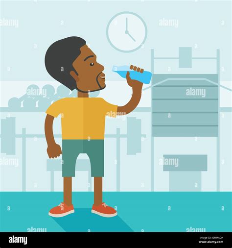 Man Drinking Water Stock Vector Image And Art Alamy