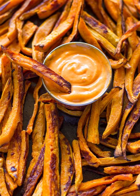 Sweet mango dipping sauceour little everything. Baked Sweet Potato Fries with Sriracha Dipping Sauce ...