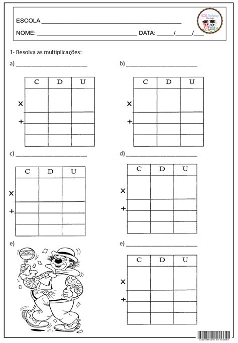 Sosprofessor Atividades Multiplicação No Qvl