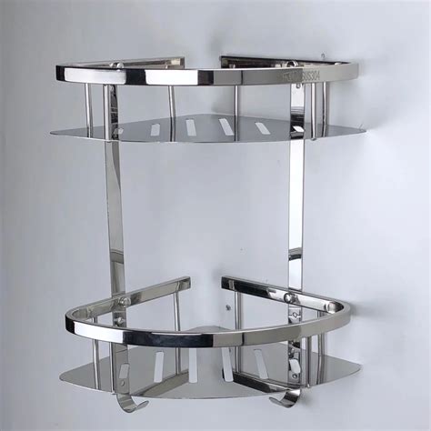 Hot Selling 304 Stainless Steel Double Shelf Bathroom Corner Rack Buy