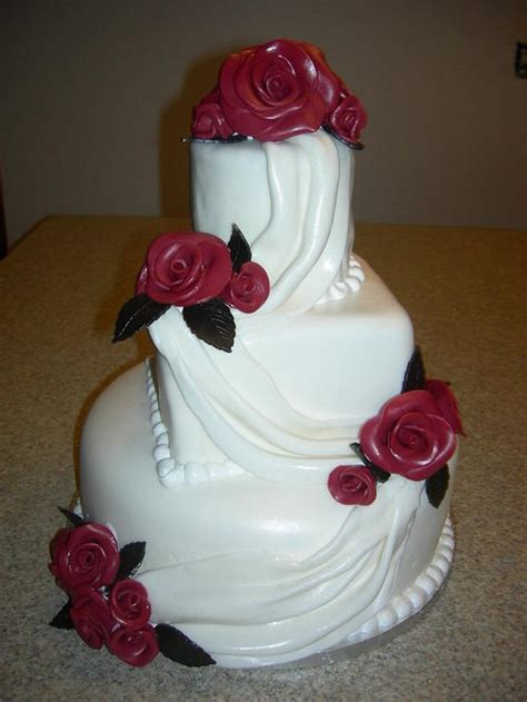 Fondant Drape Wedding Cake Decorated Cake By Deanna Cakesdecor