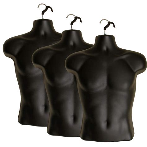 Buy 3 Pack Male Mannequin Torso Dress Form Hollow Back Body Or T Shirt Display For Hanging By