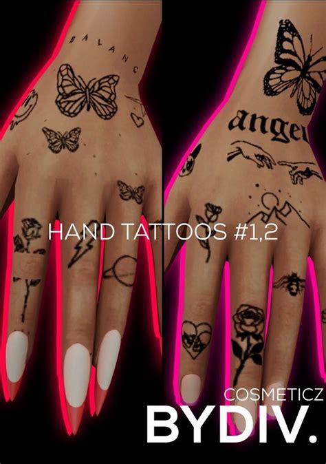 Hand Tattoos 12 Bydiv Bydiv Sims 4 Nails Sims 4 Piercings