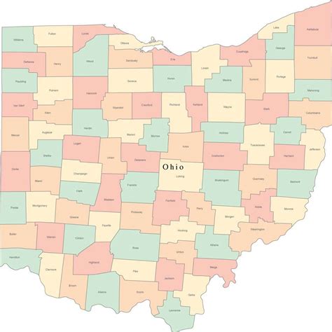 Map Of Ohio Counties With Names