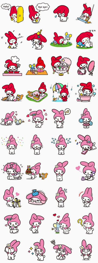 My Melody Stickers Line Whatsapp  Png