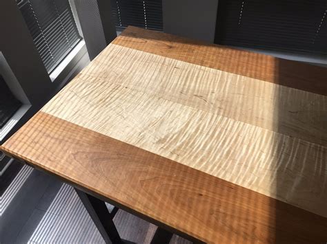 Plywood sheets would not do the job without bracing underneath, in the gap between the pool table rails. Curly Maple and Cherry Dining Table - by GregMorgan ...