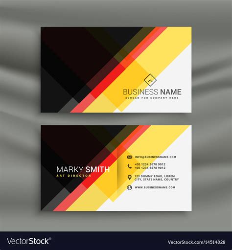 Simply bend and pull out one card at a time, for the perfect business card every time. Yellow red and black creative business card design