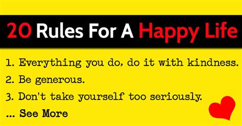 20 Rules For A Happy Life Bouncy Mustard
