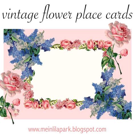 Free Printable Vintage Flower Place Cards Ausdruckbare Karten