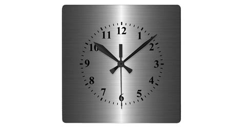 Silver Stainless Steel Metal Square Wall Clock Uk