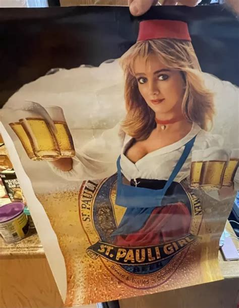 vintage 1984 st pauli girl poster beer breweriana ~ 31” x 22” used good rare 12 00 picclick