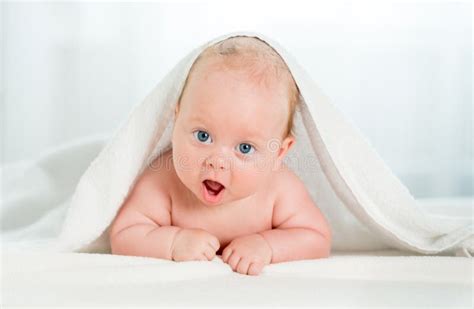 Newborn Baby Under The White Towel Stock Image Image Of Love Dream