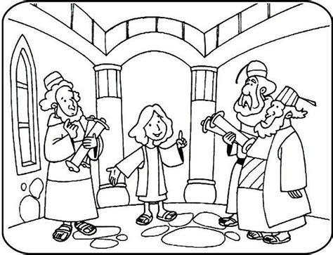 Jesus In The Temple Coloring Pages | Sunday school coloring pages, Jesus in the temple, Bible crafts