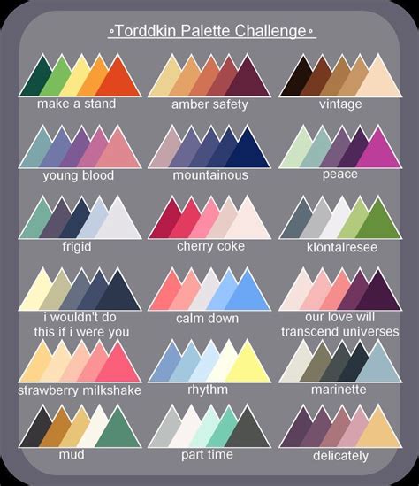 An Image Of The Different Colors Of Mountains And Valleys In Each Color
