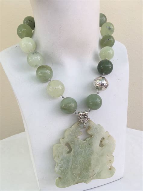 Jade Pendant Necklace Hand Knotted 21 Mm New Jade 3 Inch Etsy