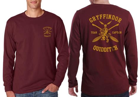 Gryffindor Captain Quidditch Team Front And Back Long Sleeve T Shirt F