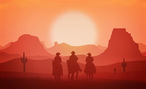 4k Cowboys Wild West Horses Western Sunset Coolwallpapersme