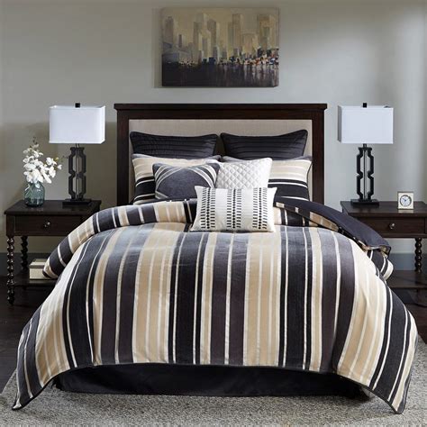 Go for a posh victorian look, or choose lacquered every black bedroom needs an accent color here and there, and gold will add a welcome touch of luxury and glamour. Luxury Black & Taupe Comforter Set w/Euro Shams AND ...