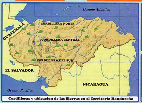 Mapa De Cordilleras De Honduras Mapa De Honduras