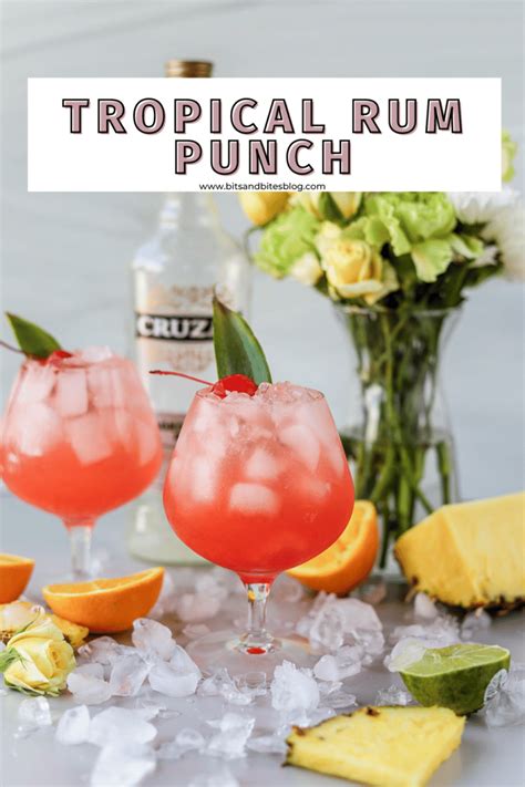 Tropical Rum Punch With White Rum Bits And Bites