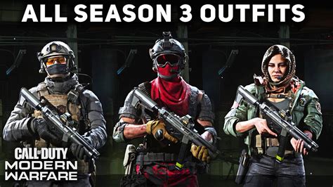 All Season 3 Operator Outfits And Uniforms Showcase Call Of Duty Modern Warfare Youtube