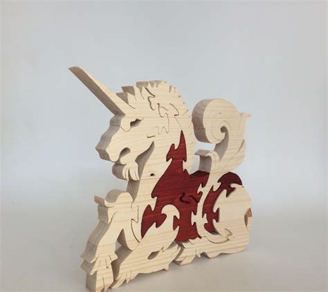 Wooden Puzzle Unicorn Handmade Wood Puzzle As A Home Decor Etsy