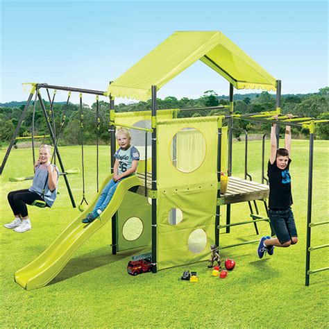 Swing Slide Climb Manor Swing Set Bunnings Warehouse