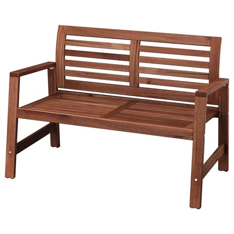 ÄpplarÖ Bench With Backrest Outdoor Brown Stained Ikea Ca Wooden