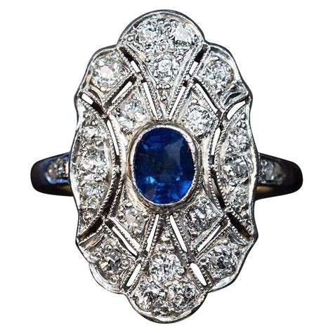 Antique Sapphire Diamond Engagement Ring At StDibs