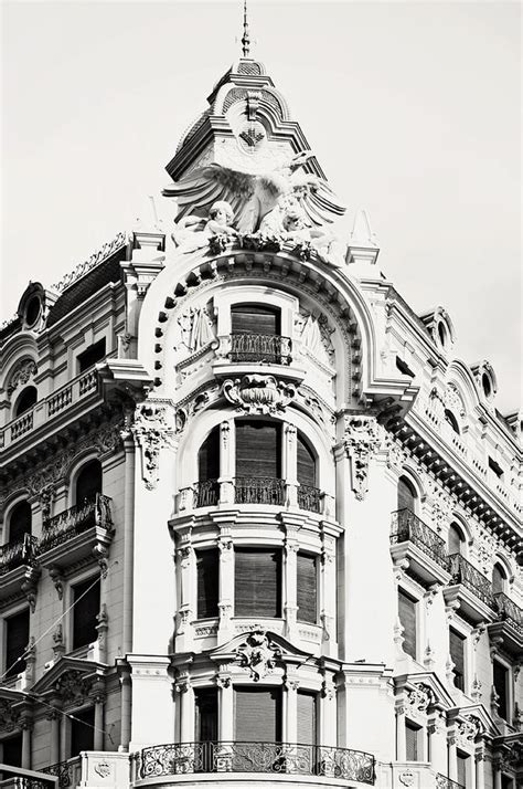 Black And White Granada Ornate Building In Spain Photograph By Angela