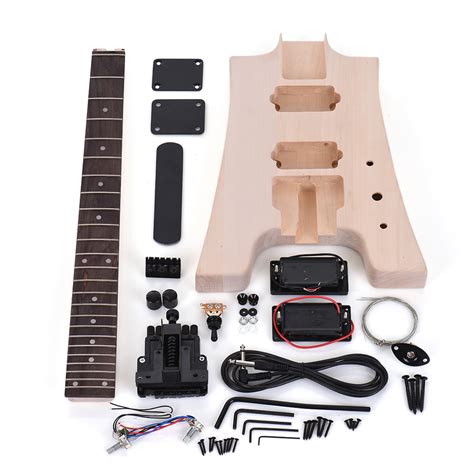 Buy Muslady Unfinished Diy Electric Guitar Kit Basswood Body Rosewood