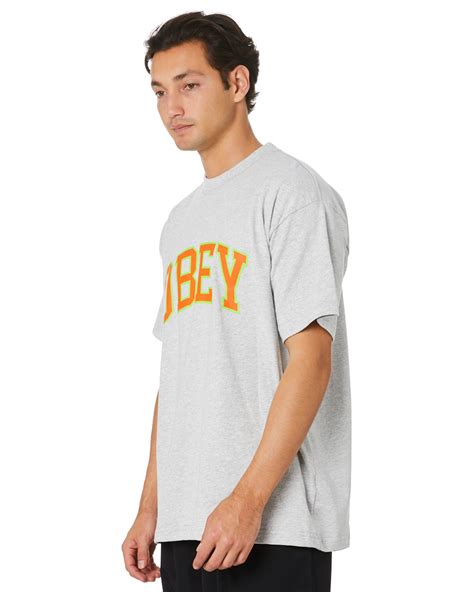 Obey Obey Academic 3 Mens Ss Tee Heather Grey Surfstitch