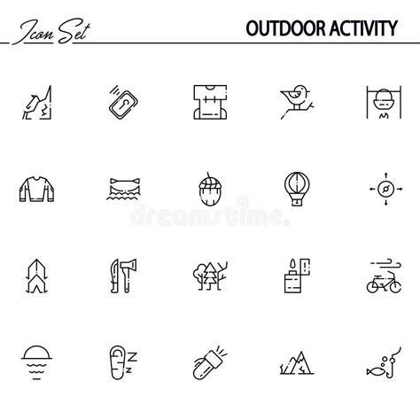 Outdoor Activity Icon Set Stock Vector Illustration Of Compass 81066527