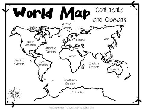 World Map World Map Quiz Test And Map Worksheet Continents And Oceans Classful