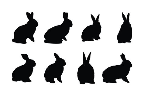 Bunny Rabbit Silhouette Collection Graphic By Iftikharalam · Creative