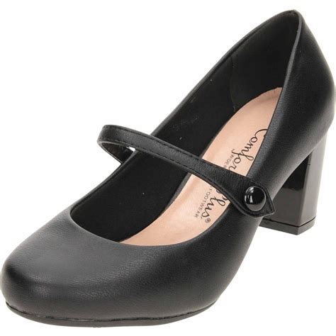 Comfort Plus Wide Fit Block Heel Mary Jane Style Shoes Ladies
