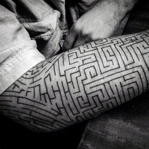 70 Maze Tattoo Designs For Men Geometric Puzzle Ink Ideas Maze