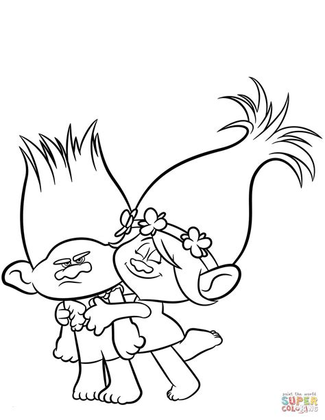 Trolls Coloring Pages Branch - BubaKids.com